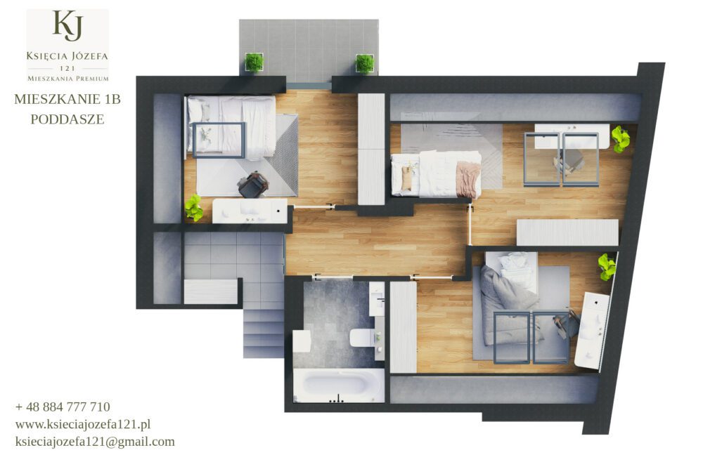 Apartament 1B — poddasze widok 1