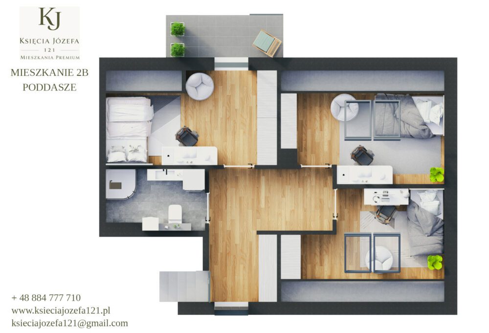 Apartament 2B — poddasze widok 1